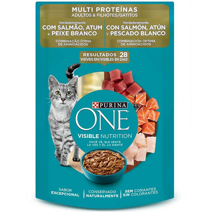 PURINA ONE KITTEN & ADULTO POUCH 85GRS